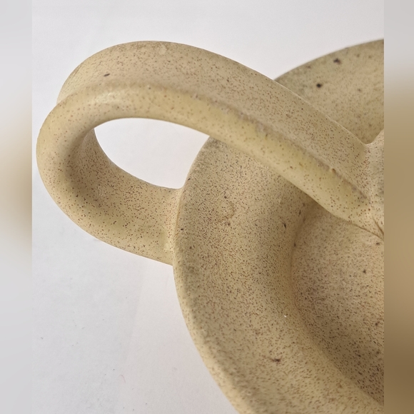 Finger Loop Pottery Candle Holder signed. - Picture 3 of 6